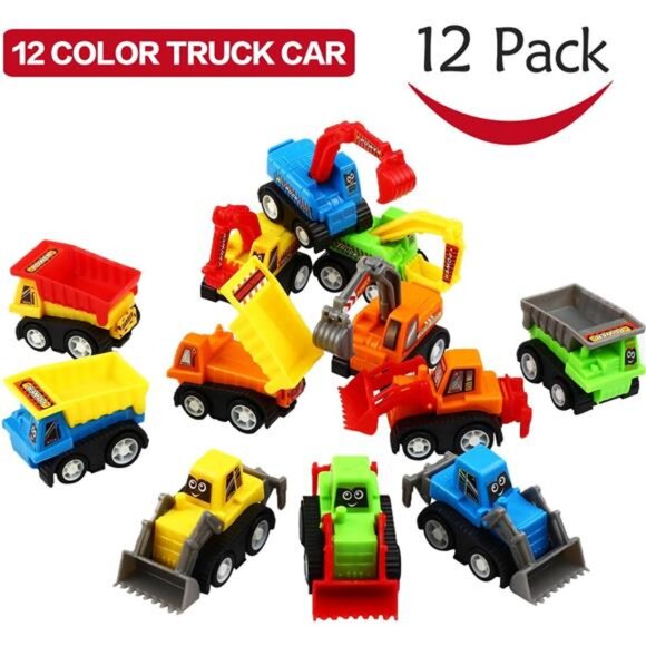 12-Piece Mini Truck Toy Kit - Pull Back Construction Vehicles for Kids - Picture 2 of 8